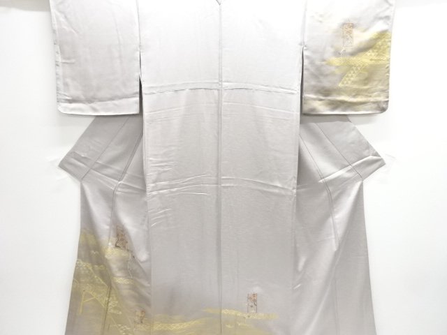 JAPANESE KIMONO / HOMONGI / EMBROIDERY / UME & WAVE